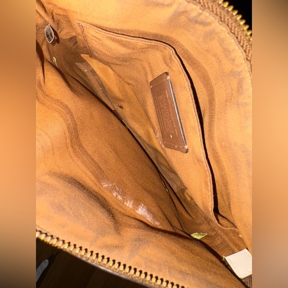Coach Tan and Brown Signature Bag - Picture 4 of 5
